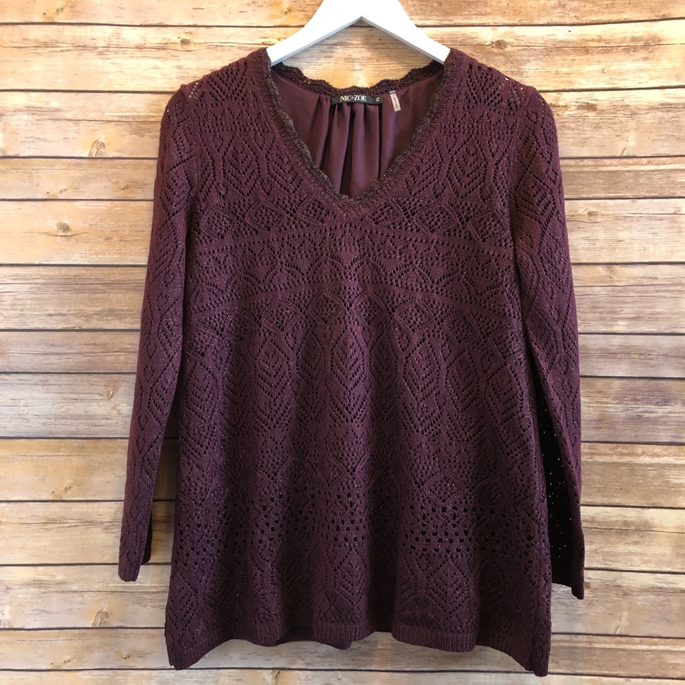 NIC+ZOE Shine On Sweater Petite Small NWOT